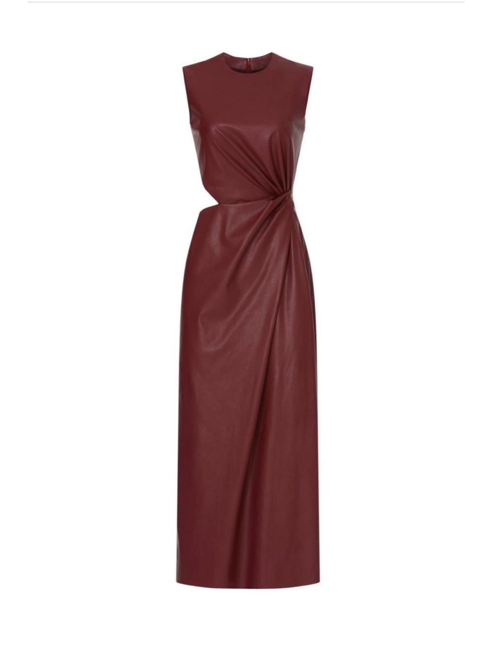 Jonathan Simkhai~Toni~Mulberry Faux Leather Midi Dress~Size 6~$625~ - Picture 3 of 7